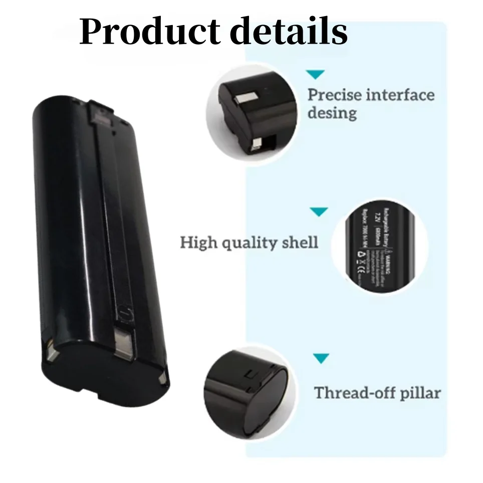 

Ni-Mh Battery Replacement For Makita 7.2V 6.8Ah 7000 7002 7033, 6010D 6018D 6073D 6172D DA3000D 6019D 9500D DA301D ML702