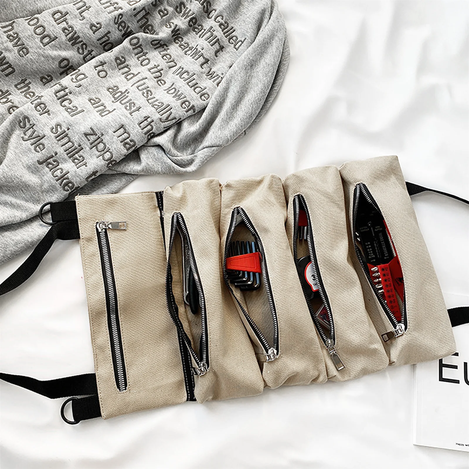 

1pc Car Organizer Auto Storage Pouch Foldable Easy Install Space Saving For Phones Sunglasses Wallet Parking Tickets