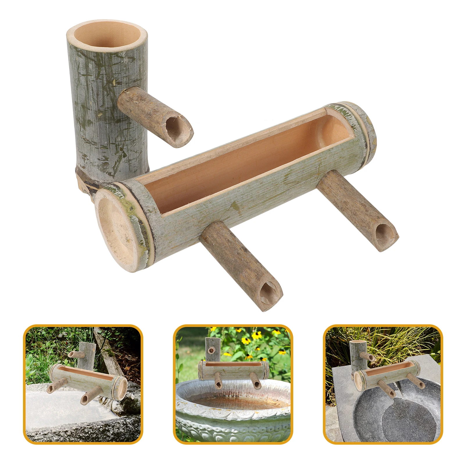 

Bamboo Water Fountain Tube Dispenser Fish Tank Pond Feature Garden Decoration Outdoor nament Waterfall Fountain Pond Water