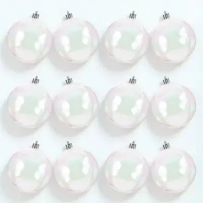 

12Pcs Colorful Pearly Transparent Ball Decoration Christmas Tree Pendant Xmas Hanging Festive Party Supply Xmas Tree Ornament