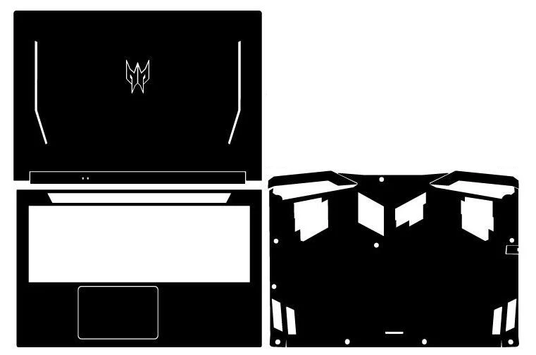 

Pre-cut Black Matte Frosted Skin Sticker Cover For Acer Predator Helios 300 PH317-55 17.3-inch