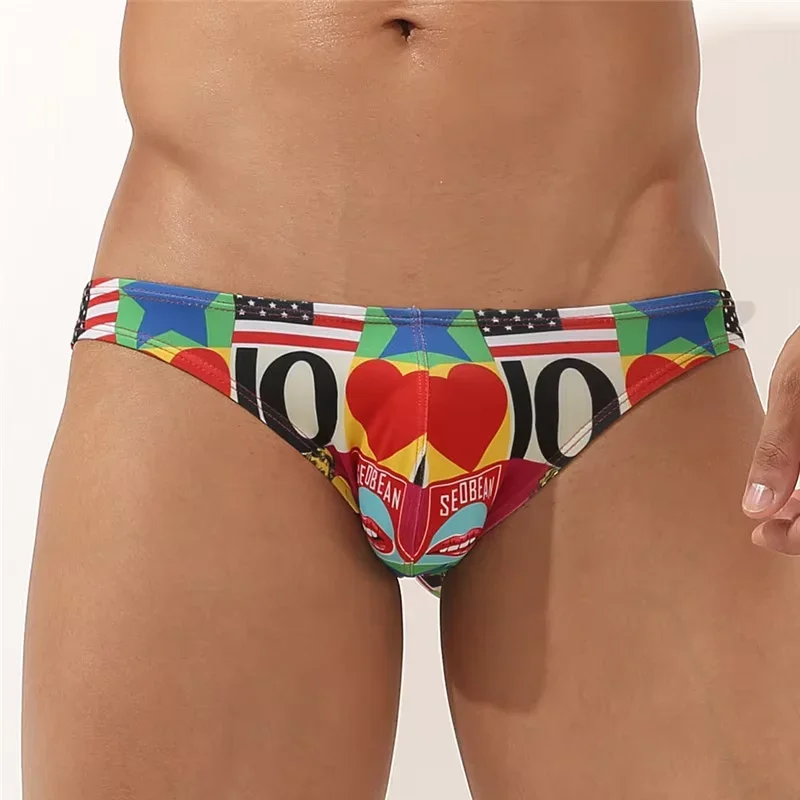 Sexy Small Triangle Men Bikini Briefs Low Waist Elastic Soft Fabric Male Fashion Personalized Underwear