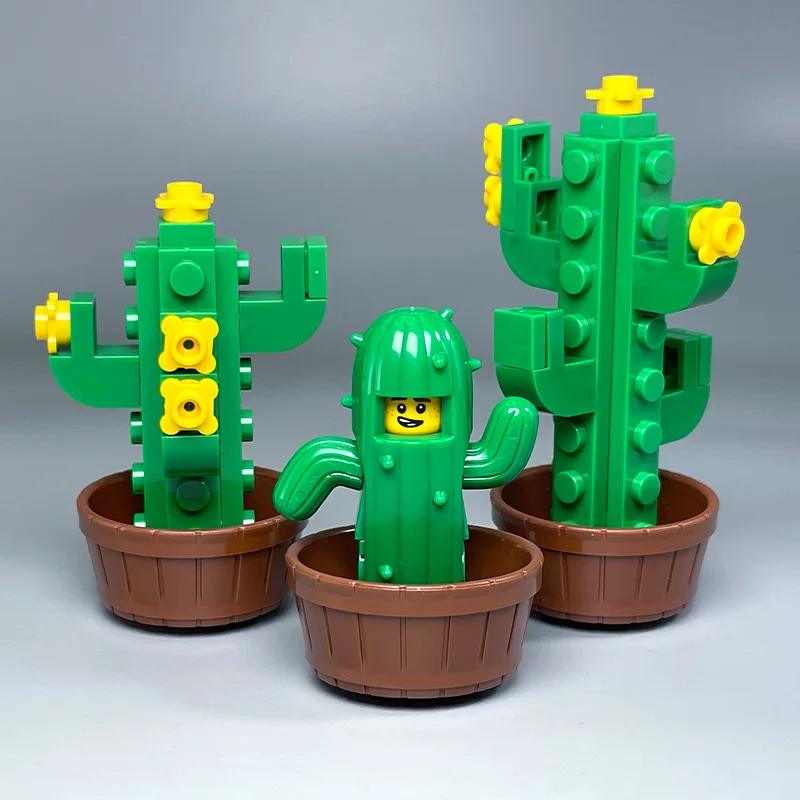 MOC Building Blocks Mini Figures Cactus Coat Desert Plants Camel Accessories Assembly Model Decorative Ornaments Toys Gifts