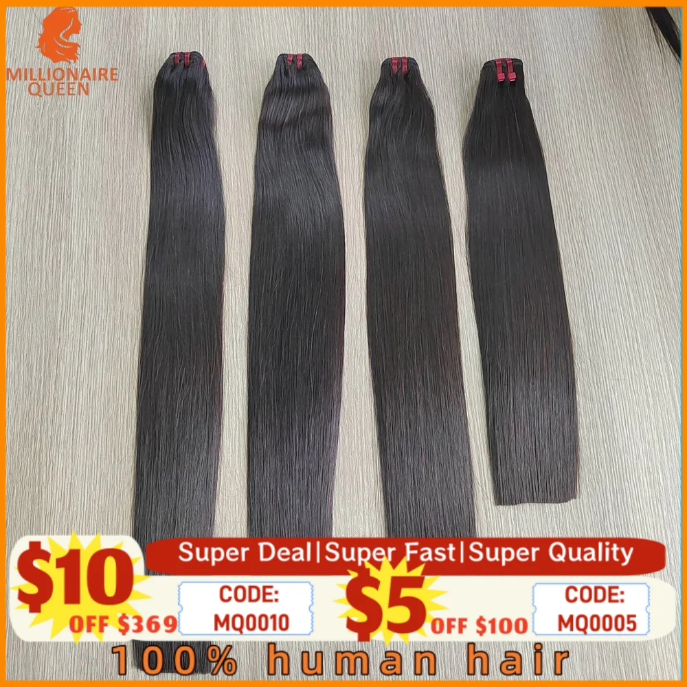 

20A Супер двойные нарисованные девственные прямые пучки плетения Необработанные человеческие волосы Вьетнамские необработанные наращивание волос Millionaire Quee