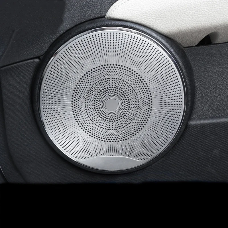 

Car Styling 4pcs Car Audio Speaker Car Door Loudspeaker Trim Cover For Mercedes Benz C class w204 c180 c200 2008-14 Accessories