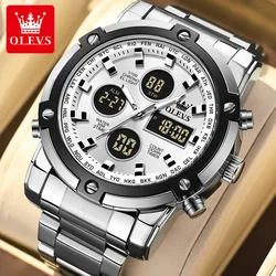 OLEVS Top Brand Digital Watch for Men Chronograph Alarm Stainless Steel Waterproof Sports Men's Watches Luxury Electronic Watch