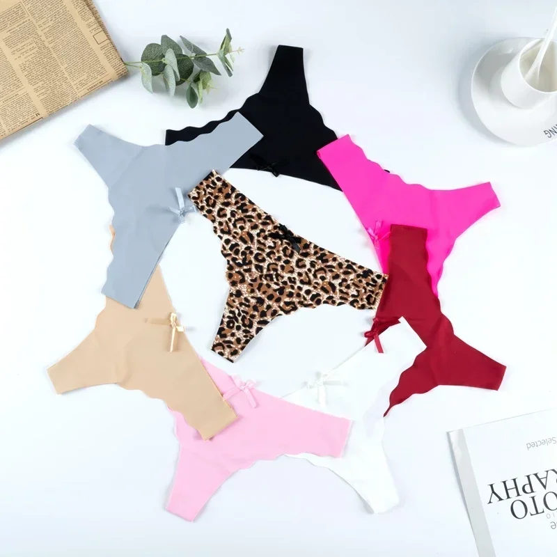 Conjunto de ropa interior de 5 piezas para mujer, bragas ultrafinas de viscosa sin costuras, lencería femenina de cintura baja, tangas de Color