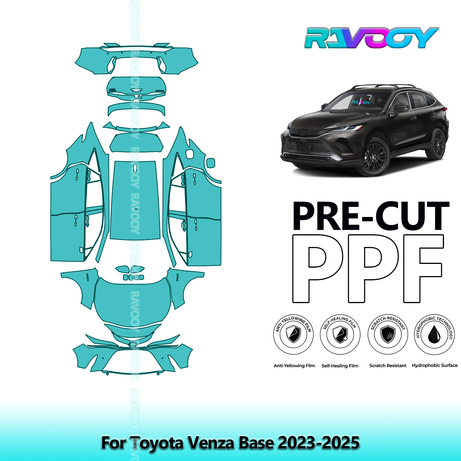 

Car Precut PPF Paint Protection Film Full Vehicle For Toyota Venza Base 2023-2025