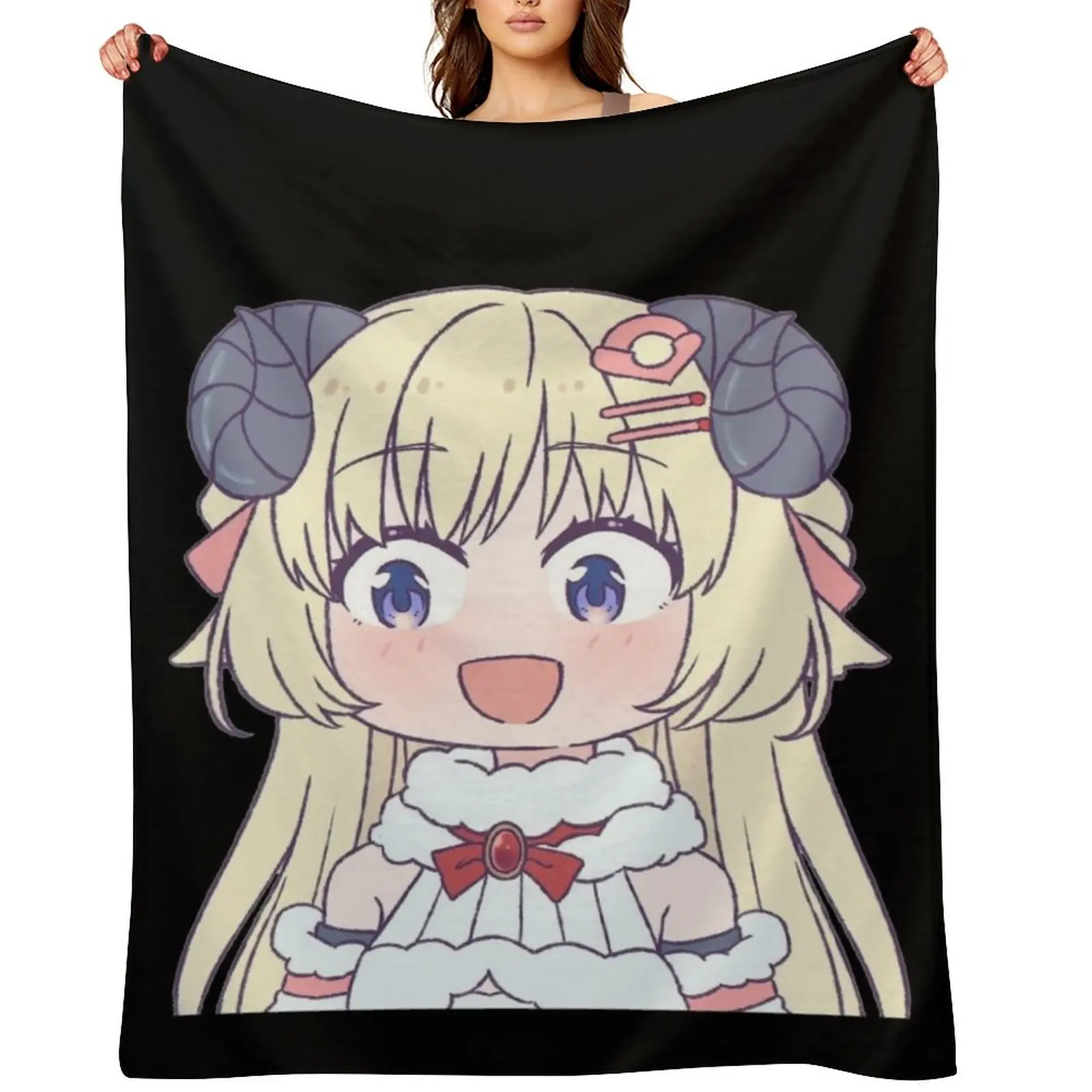 

Tsunomaki Watame Throw Blanket Plush Personalized Gift for sofa Decoratives Blankets