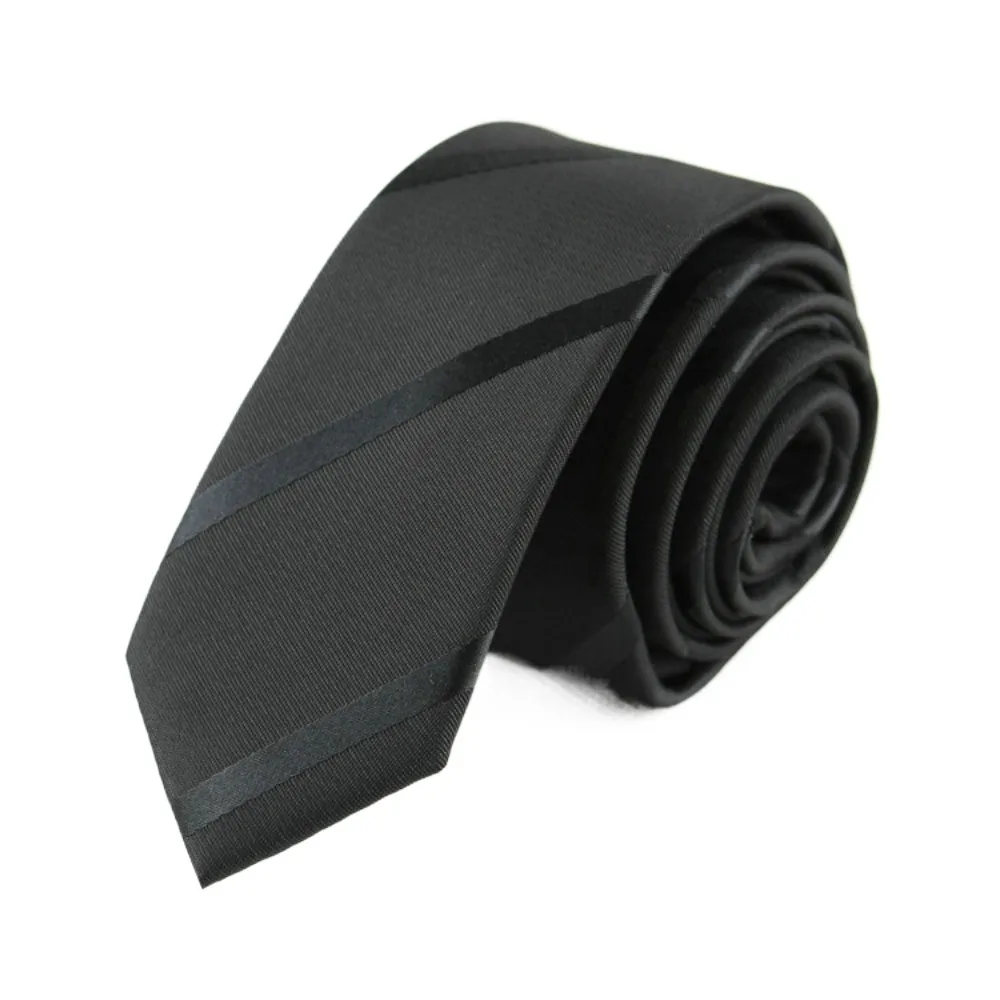 

Striped 5CM Narrow Neck Ties Easy To Tie Adjustable Business Formal Tie Black Collar Accessories Wedding Necktie Men Party