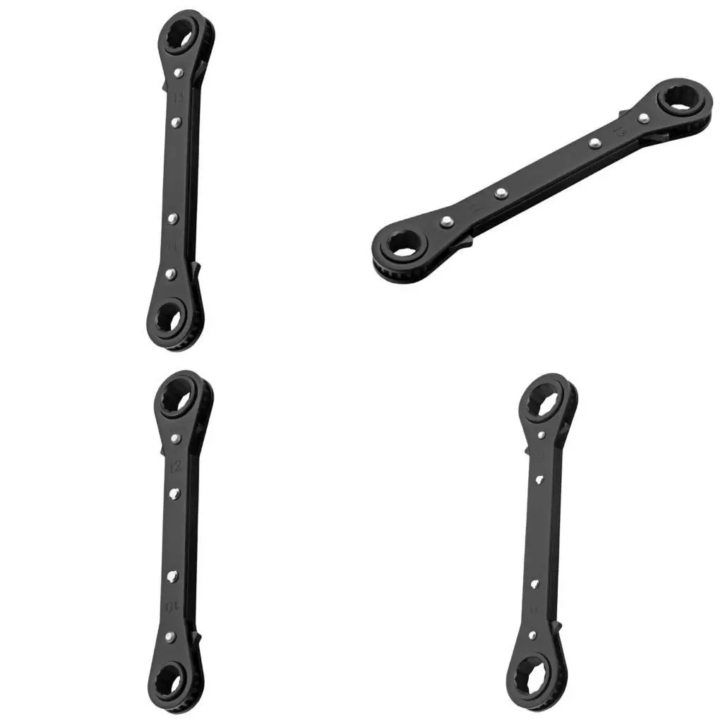 

652F Double Head Ratcheting Wrench Spanner Set Two Direction 6 to 21mm Rust Resistant Electroplated Suitable for Tight Space