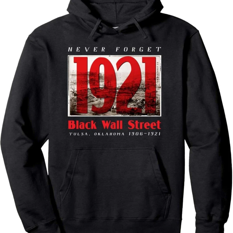 بلوفر رجالي أسود من Wall Street 1921 بقلنسوة 1920s Wall Street Stock Market بلوفر جرافيك من القطن والبوليستر مزيج بقلنسوة