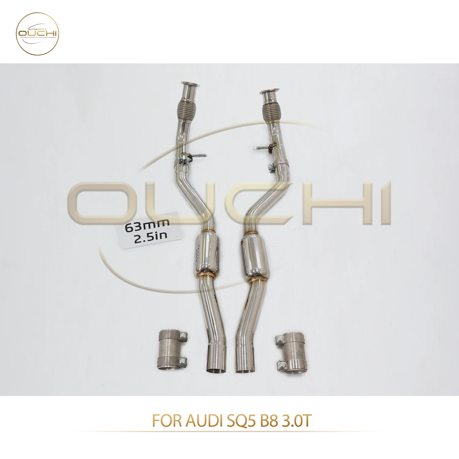 

OUCHI Factory Direct Sales Straight Tube Middle Pipe for Audi SQ5 B8 3.0T SS304 63mm Pipe Design Car Exhaust
