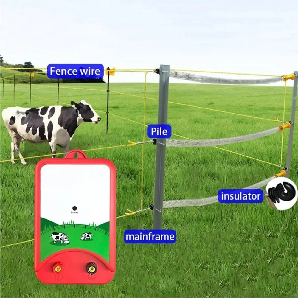 Hot Electric Fence Energizer Electronic Fence Charger Controller for Farm Animals Livestock Poultry Animal Shepherd Fence Tool