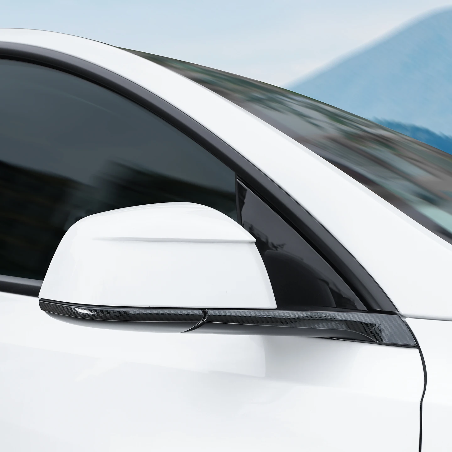 For Tesla Model Y Juniper/6-seater Model YL rearview mirror decorative strip, body reverse mirror anti-collision strip, 4 pcs