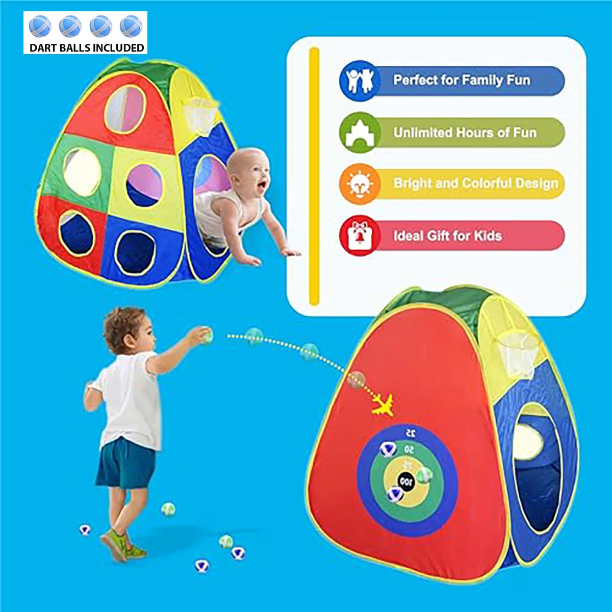 Child Children Boy Girl Princess Castle Ball Pit Tents and Tunnels, Jungle Gym Play Tent with Play Crawl Tunnel Toy