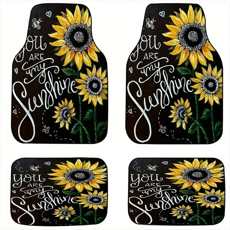 

You are my sunshine All-Weather Anti-slip Sunflower Bouquet Car Floor Mats -Universal Wearresistant carpet, Interior Accessories