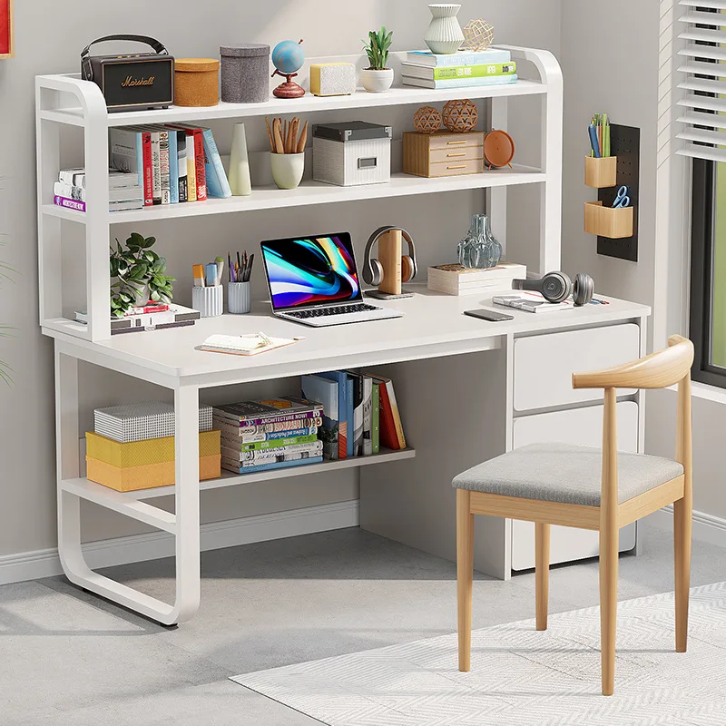 

Desk bookshelf integrated table combination household simple computer desktop table