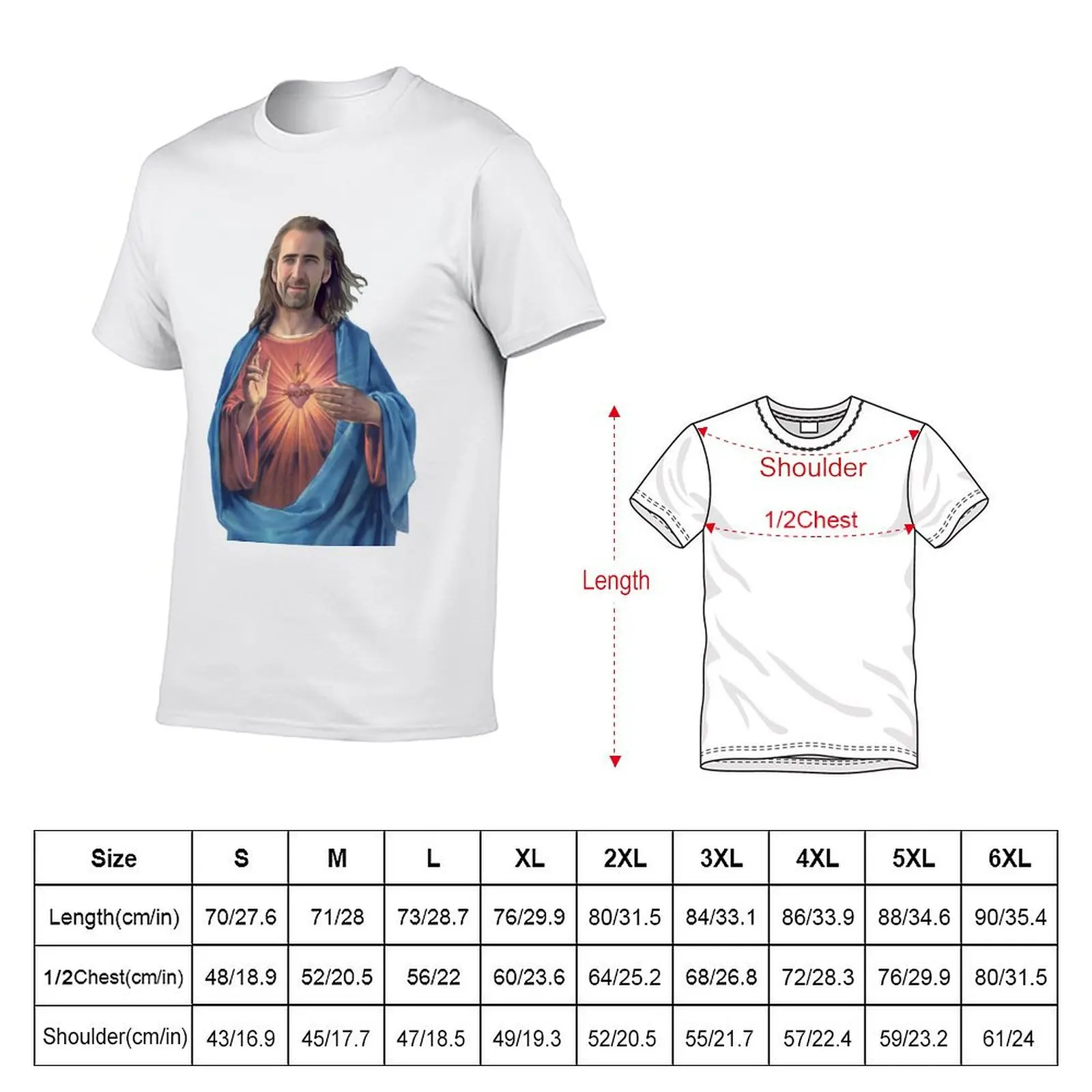 Nicolas Cage is Jesus Classic T-Shirt anime tshirt man t shirts cotton T-Shirt