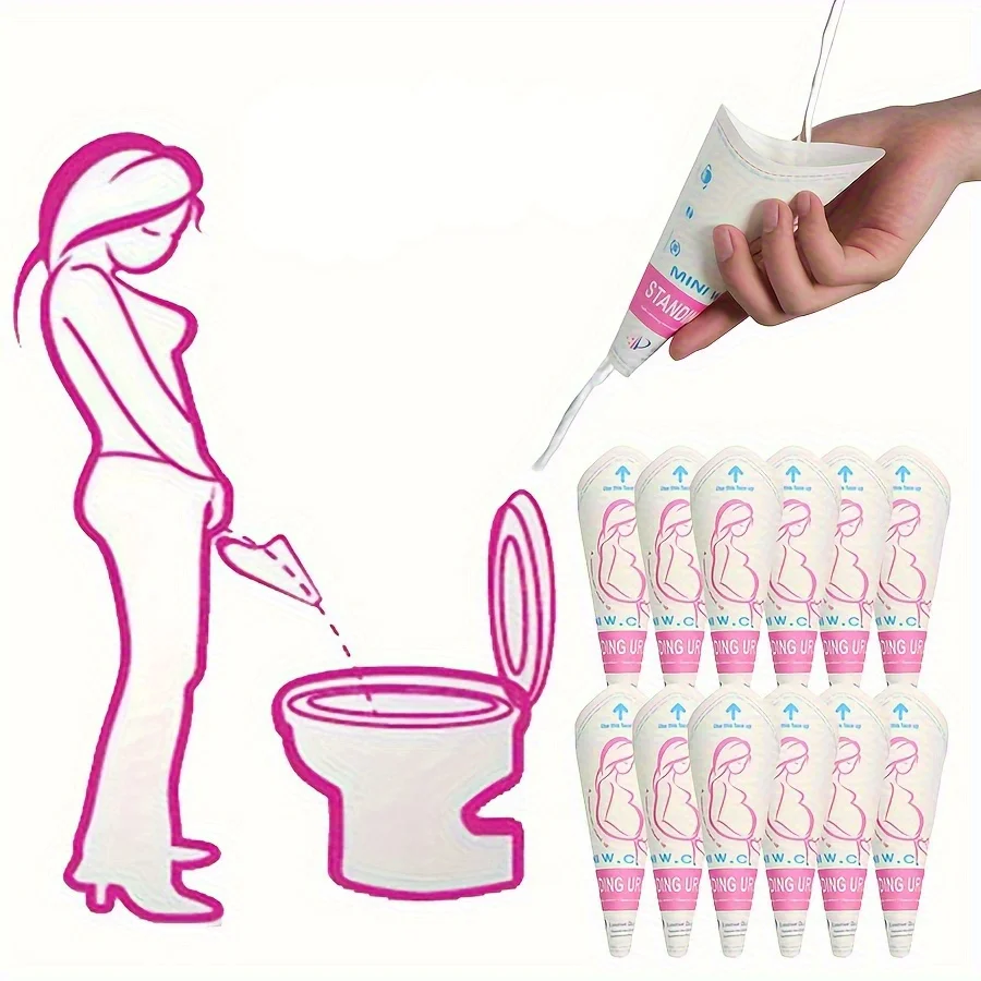 10/20 szt. Jednorazowe damskie pisuar stojący na kemping, wędrówki, podróże, przenośne papierowe urządzenie do moczowania dla kobiet w ciąży JXB