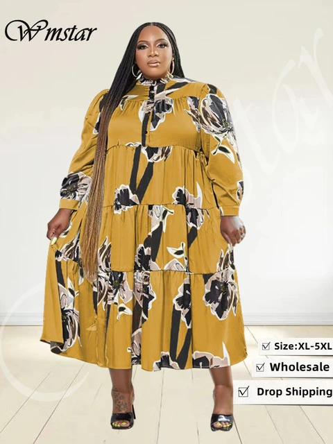 Ladies day dresses plus size best sale