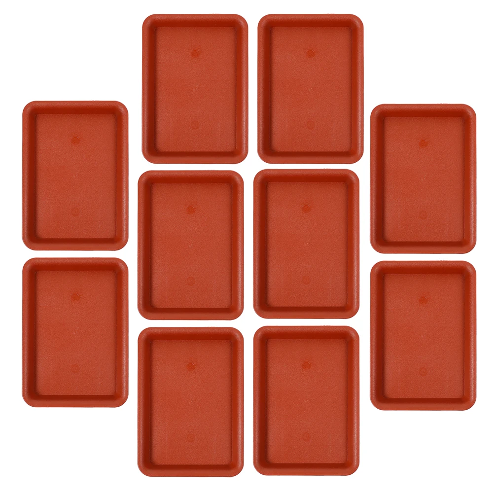 

10pcs Flower Pot Saucer Plant Tray Bonsai Drip Trays Rectangular Square Red Drainage Planter Plastic Watering Trays