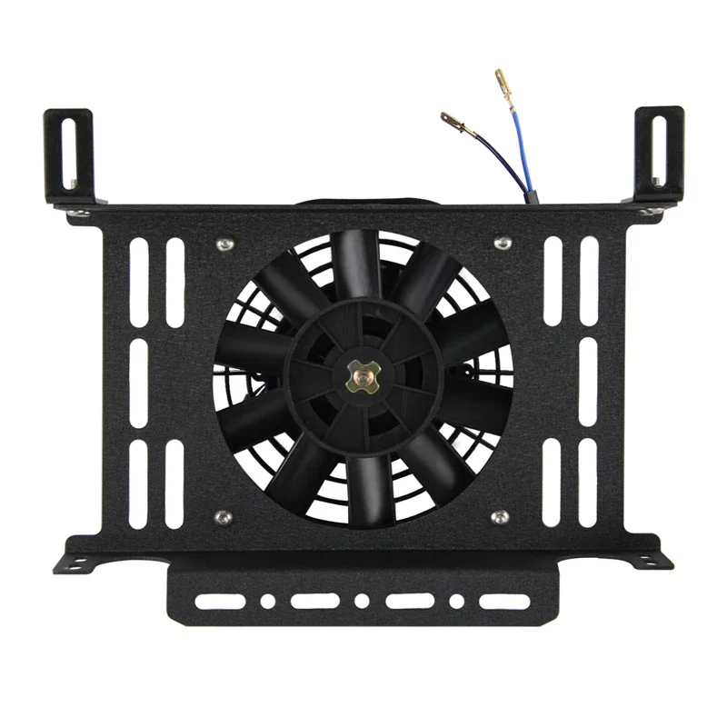 

Алюминиевый новый масляный радиатор, комплект 25-рядных монтажных кронштейнов, 7-дюймовый электрический вентилятор, 12 В, 80 Вт, универсальный трансмиссионный двигатель, стиль 248 мм