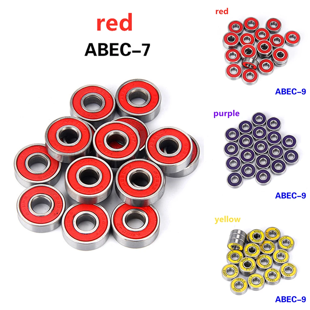 ABEC-7/ABEC-9 608 Skateboard Roller Chrome Steel Sealed Ball Bearings 8x22x7mm For Skateboards Roller Skates Balance Bike Parts