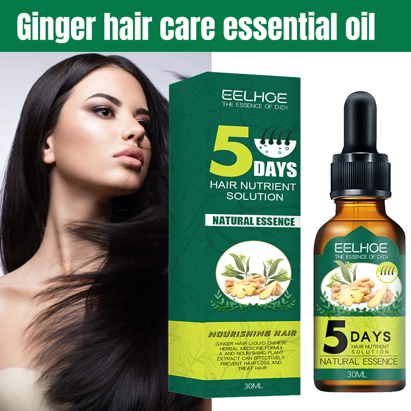 5 Days Ginger Hair Essential Oil Fast Growth Hair Care Regrowth Serum Prevent Hair Loss Fast Growing Nourish Dry Damaged