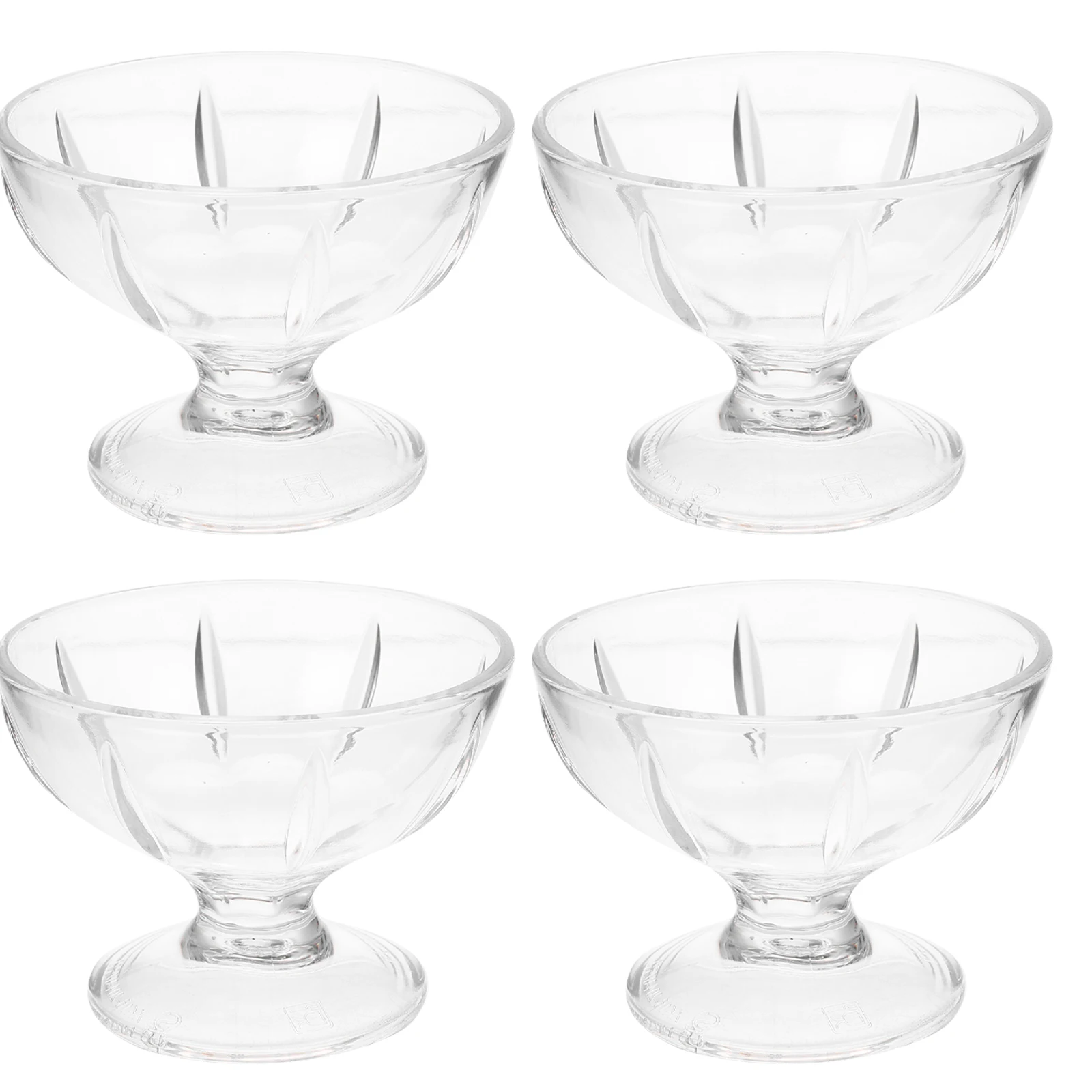 

4pcs Premium PC Material Ice Cream Dessert Cups Reusable Plastic Disposable Cake Juice Fruit Salad Serving Bowls