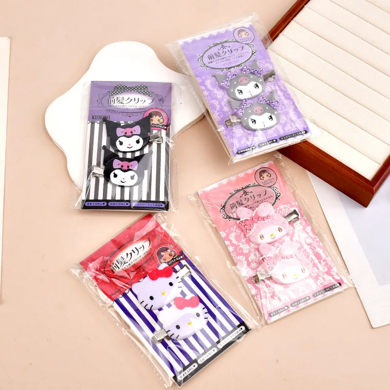 Sanri diamant épingle à cheveux pinces à cheveux Anime ma mélodie Hello Kitty dessin animé coiffure ornements Kuromi Barrette filles accessoire de cheveux
