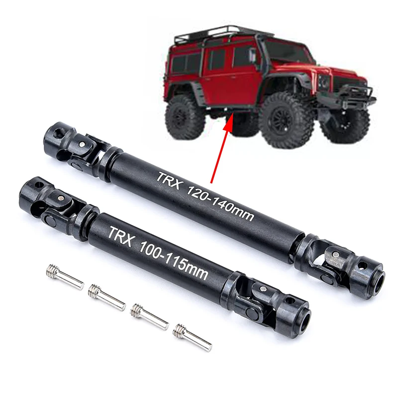 Heavy Duty Cvd Drive Shaft 100-115mm / 120-140mm Alloy Steel Universal Joint Steel For 1/10 Rc Car Trx4 Trx-4 TRX-6 TRX6