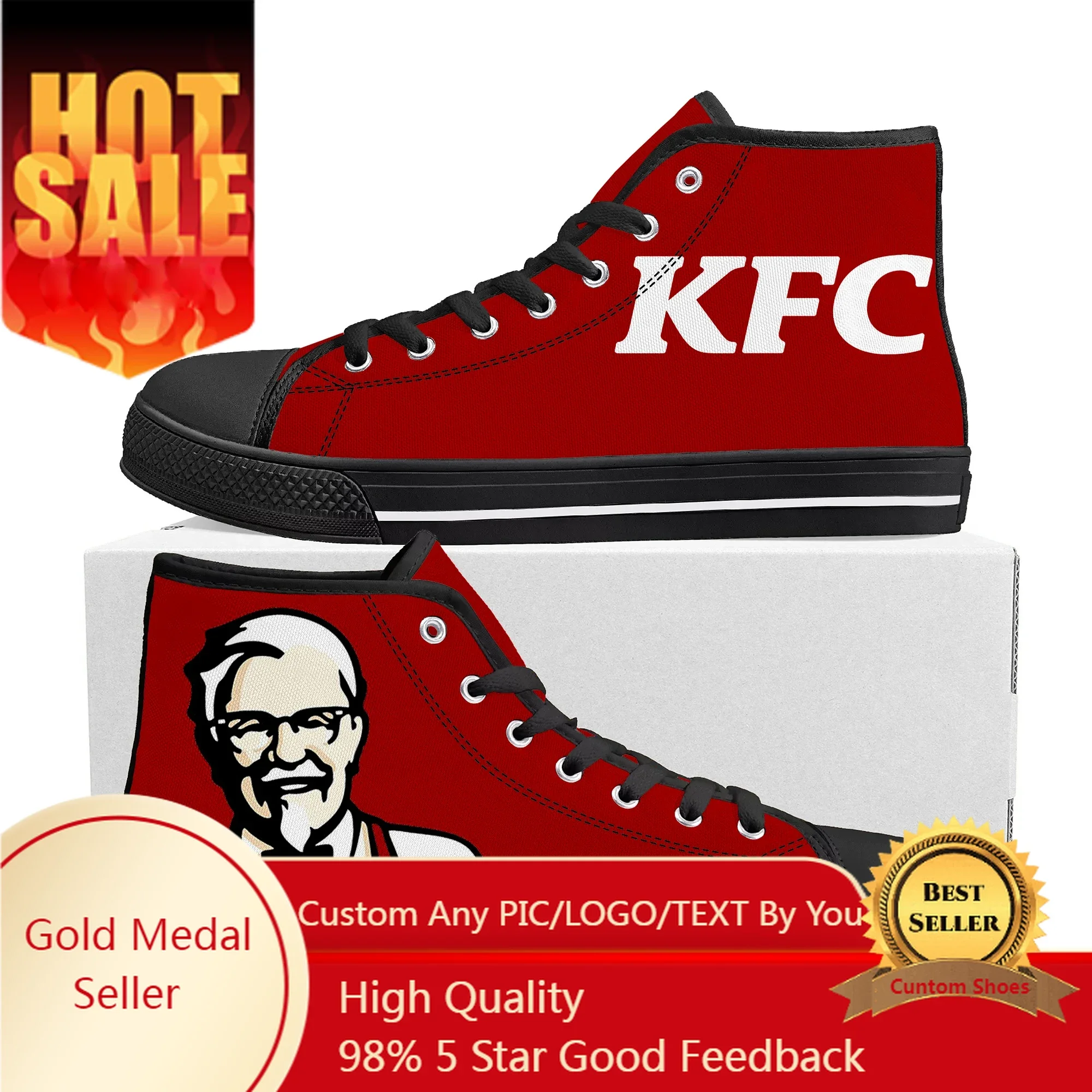 

Kentucky Fried Chicken High Top High Quality Sneakers Mens Womens Teenager Canvas Sneaker Custom Made Shoe Casual Couple Shoes