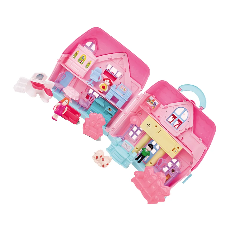 Dollhouse Pretend Play Princess Storage Box Girl Toys Plastic DIY Kit Child Building Blocks