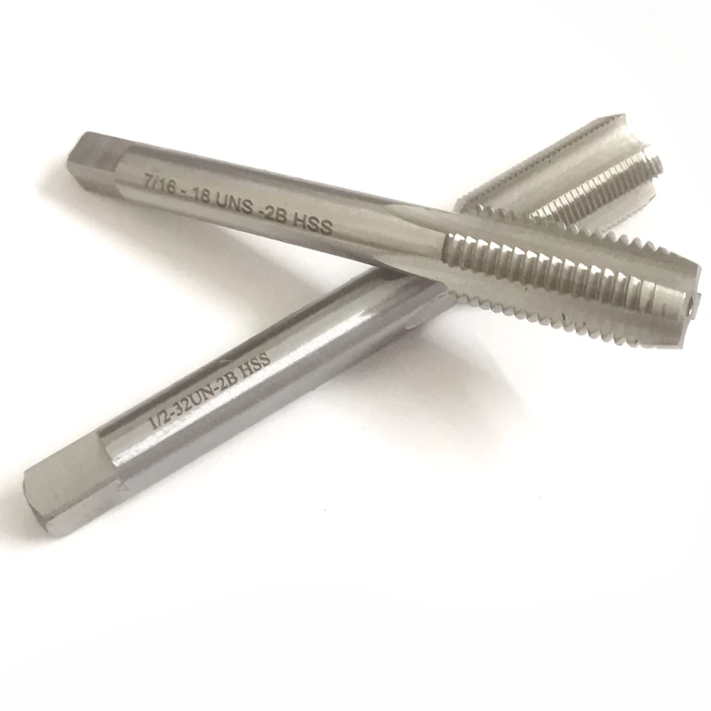 Tap Ulir Terpadu Tangan Kanan HSS Tap Flute Lurus UNC UNF UNS UNEF 1/4 5/16 7/16 3/8 1/2 2B 1/4-36 3/8-32 7/16-28 1/2-40