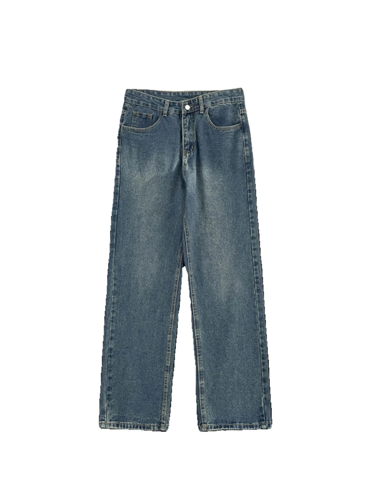 Calças jeans direitas extragrandes para mulheres, jeans baggy azul, calça Harajuku, Y2K, vintage dos anos 90, japonês, estilo anos 2000, roupas da moda