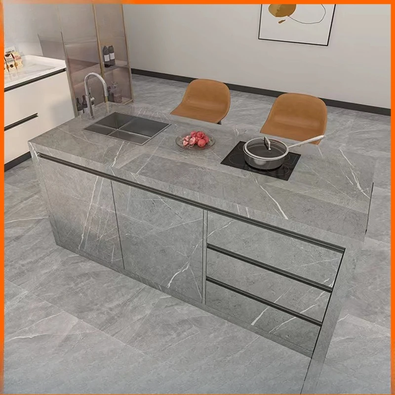 Retractable fallen rock slab household Nakajima table modern simple multi-functional storage material bar counter