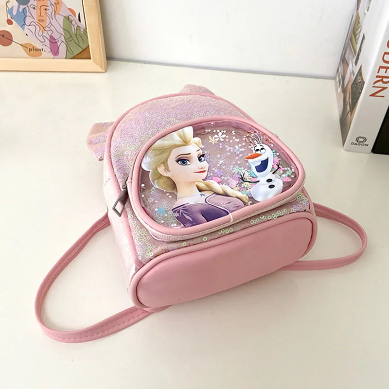 Disney Frozen Elsa Olaf Mini plecak kreskówka słodkie torby z cekinami moda Trend tornister przedszkole zabawki Kawaii prezenty