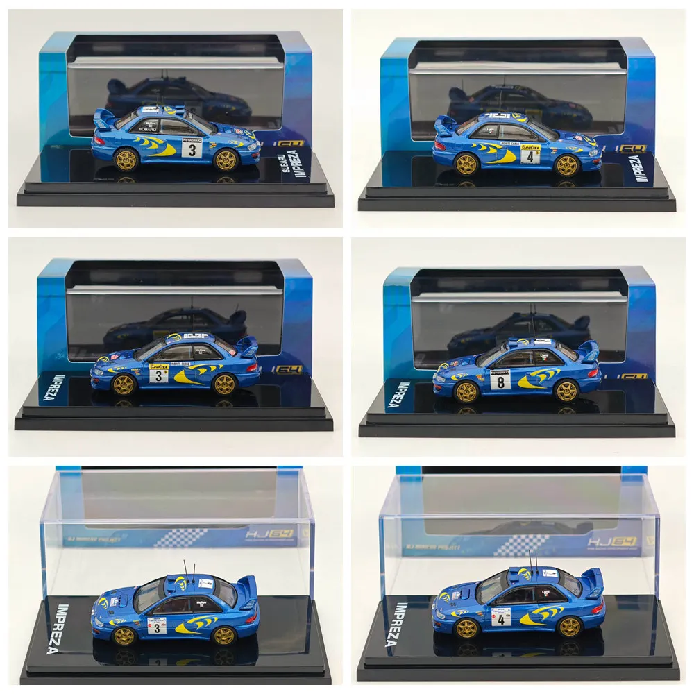 

Hobby Japan 1/64 for IMPREZA WRC 1997 RAC RALLY&TOUR DE CORSE&MONTE-CARLO Blue Diecast Models Car Miniature Auto Toys Collection