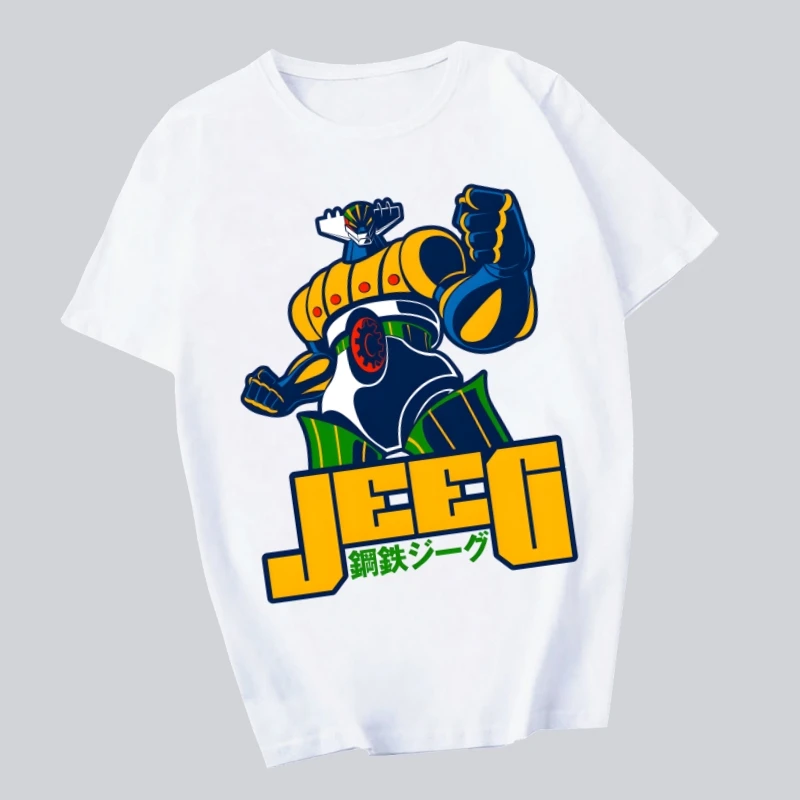 

Футболка с роботом аниме Kotetsu Jeeg, новинка, забавная винтажная мужская футболка с круглым вырезом, женская футболка с юмором, подарок, юмор, уличная одежда