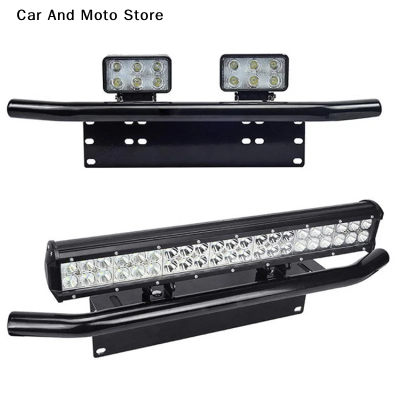 1Pcs Universal Log Light Mount Bracket Stainless Steel Off Road LED Light Bar Frame Holder Front Bumper License Plate SUV Lamp H