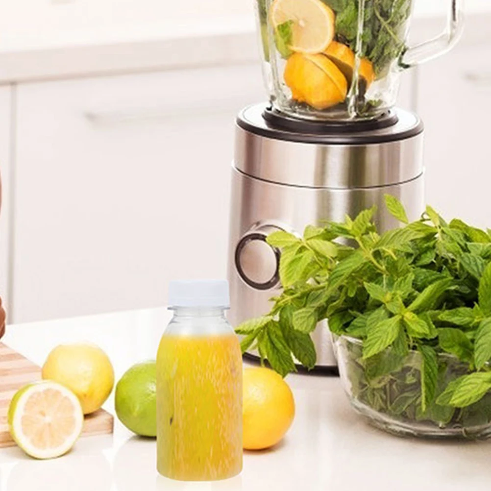 

10Pcs Clear Plastic Beverage Bottles Leakproof Reusable Milk Containers Portable Small Juice Smoothie Drink Bottles for Office