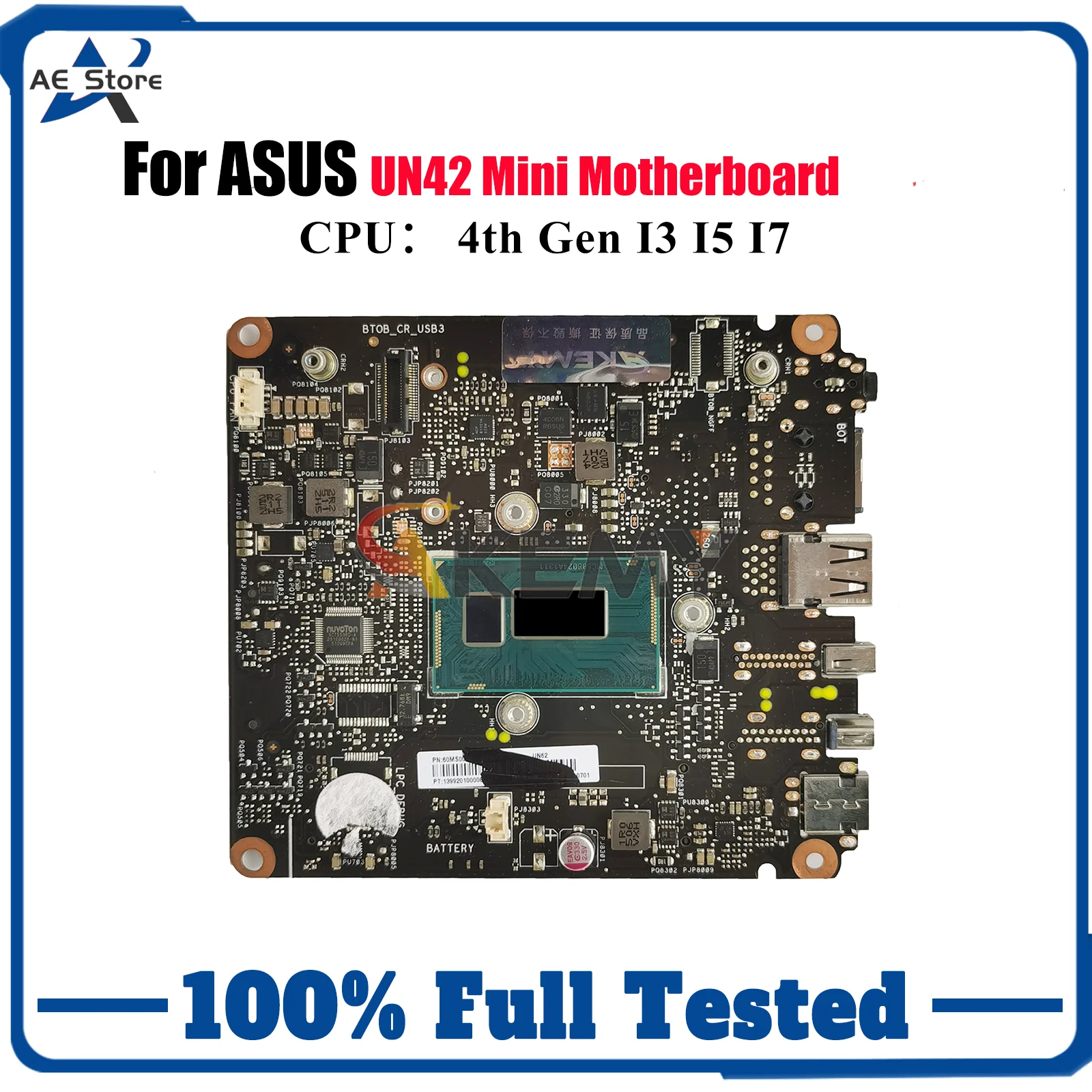 

UN42 Laptop Motherboard For ASUS VivoMini UN42 Notebook Mainboard With I3 I5 I7 CPU 100% tests OK fast shipping High quality