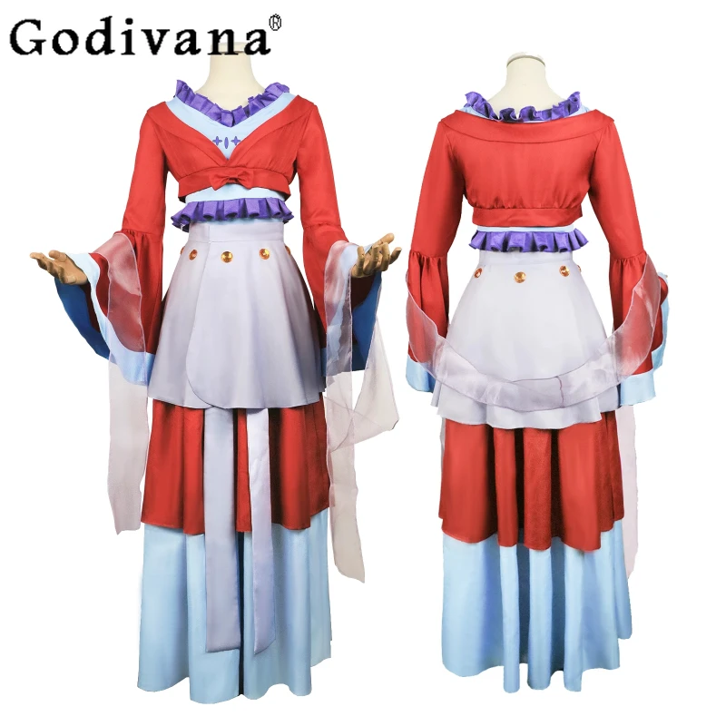 مجموعة أزياء أنيمي ذا أبوتشيكاري الجديدة التأثيرية للسيدات تحت القمر تنورة حمراء للرقص للنساء بدلة تنكرية لحفلات الهالوين