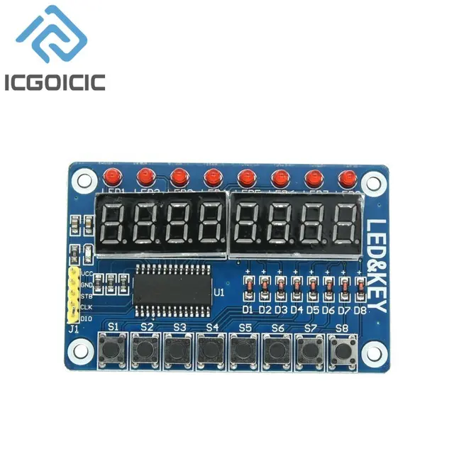 TM1638 Moduł kluczowy wyświetlacz dla AVR Arduino Nowa 8-bitowa cyfrowa rura LED 8-bitowy