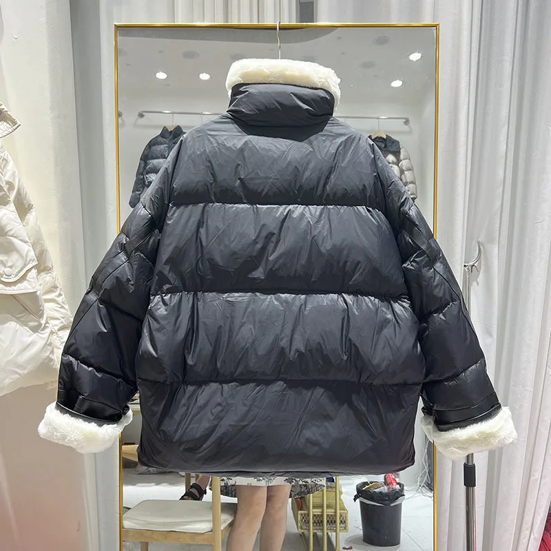 2023 inverno nuove donne cotone piumino impiombato cappotto colletto alla coreana giacca spessa calda moda femminile Design Chic parka