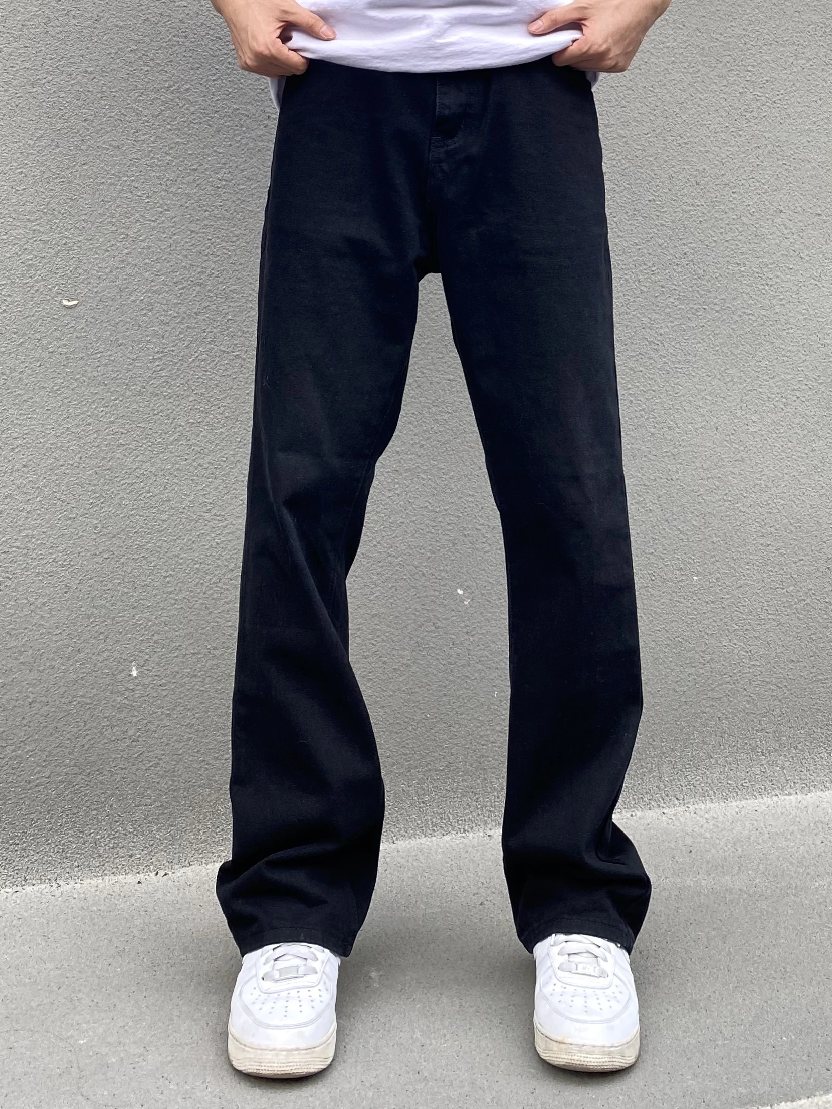 

Джинсы-клеш в стиле ретро American High Street, свободные повседневные универсальные длинные брюки для мужчин и женщин, трендовые