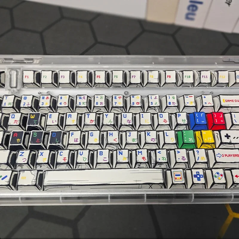 Pixel Gamer Theme Cherry 137 Keycaps for Mechanical Keyboard Game Keyboard Personality Custom Key Caps Work
