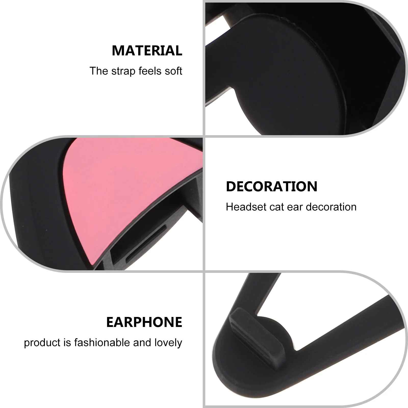 

1Pair Cat Ear Headphone Decorations Premium Silicone Lovely Headset Adornments Flexible Cartoon Design Accessories