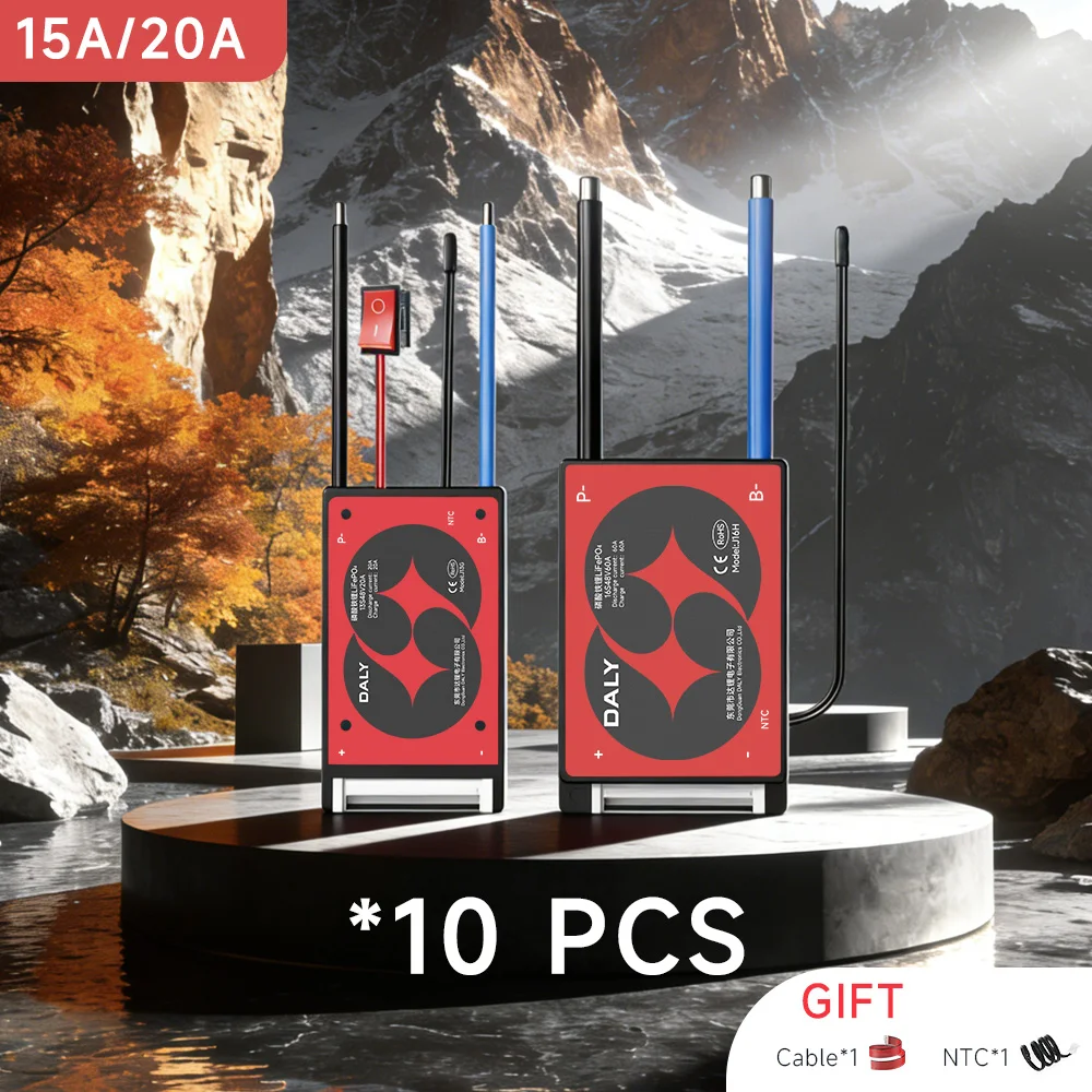 

DALYBMS 10 шт. Li-ion 3S 4S 12V 7S 10S 36V 13S 48V 15A 20A LiFePO4 аккумуляторы с балансировкой NTC для электромобилей и скутеров